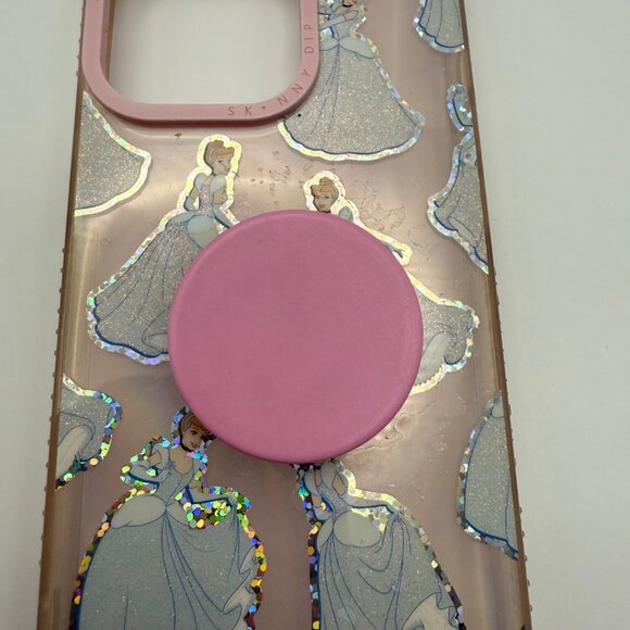 Skinny x Disney iPhone 14 Pro case Cinderella Disney Princess Pink Clear Silver - Picture 2 of 4